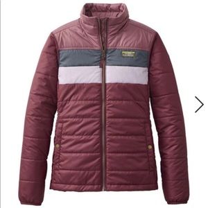 L.L. Bean Mountain Classic light puffer in burgundy.